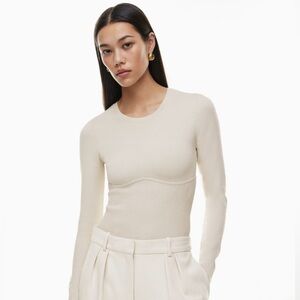 Aritzia Sculpt Knit Empire Longsleeve
Matte Pearl
Size M